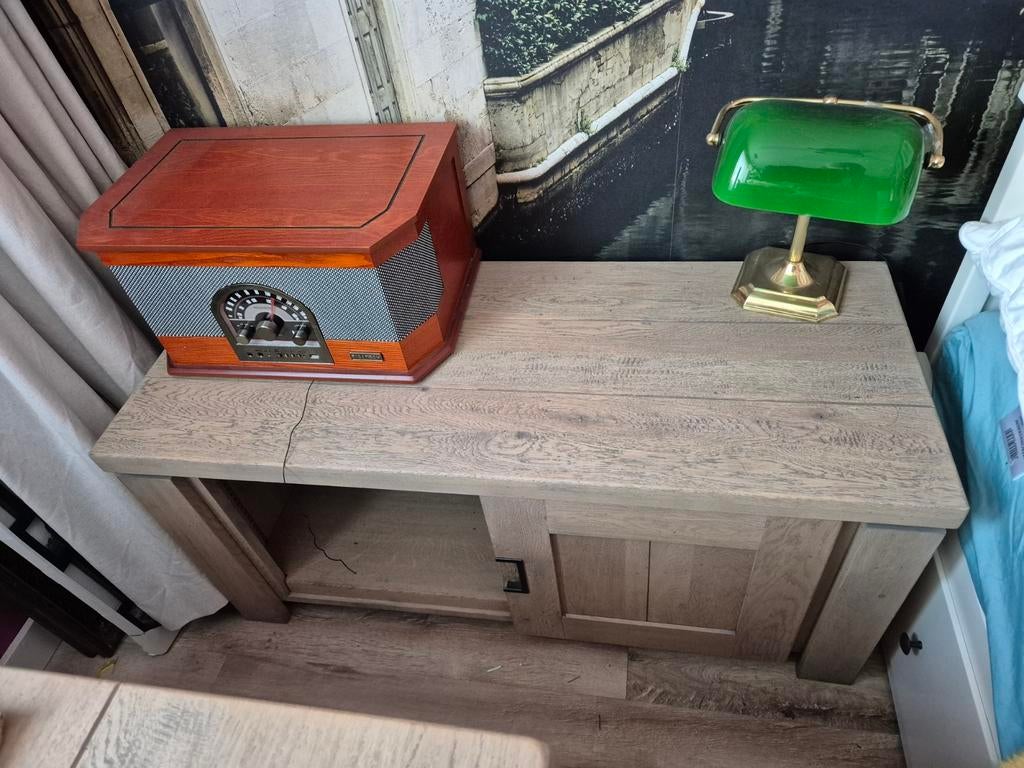 Mooi eikenhouten kastje met 1 deurtje en 2 plankjes, Ophalen of Verzenden, Gebruikt