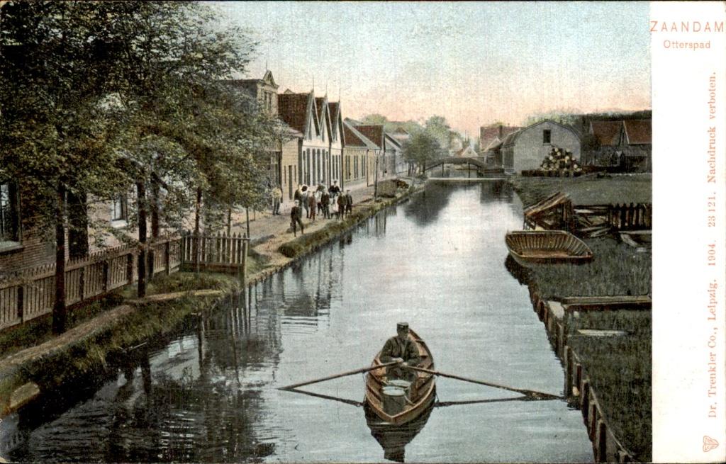 Zaandam - Otterspad - Gracht met roeiboot, Ophalen of Verzenden, Voor 1920, Ongelopen, Noord-Holland