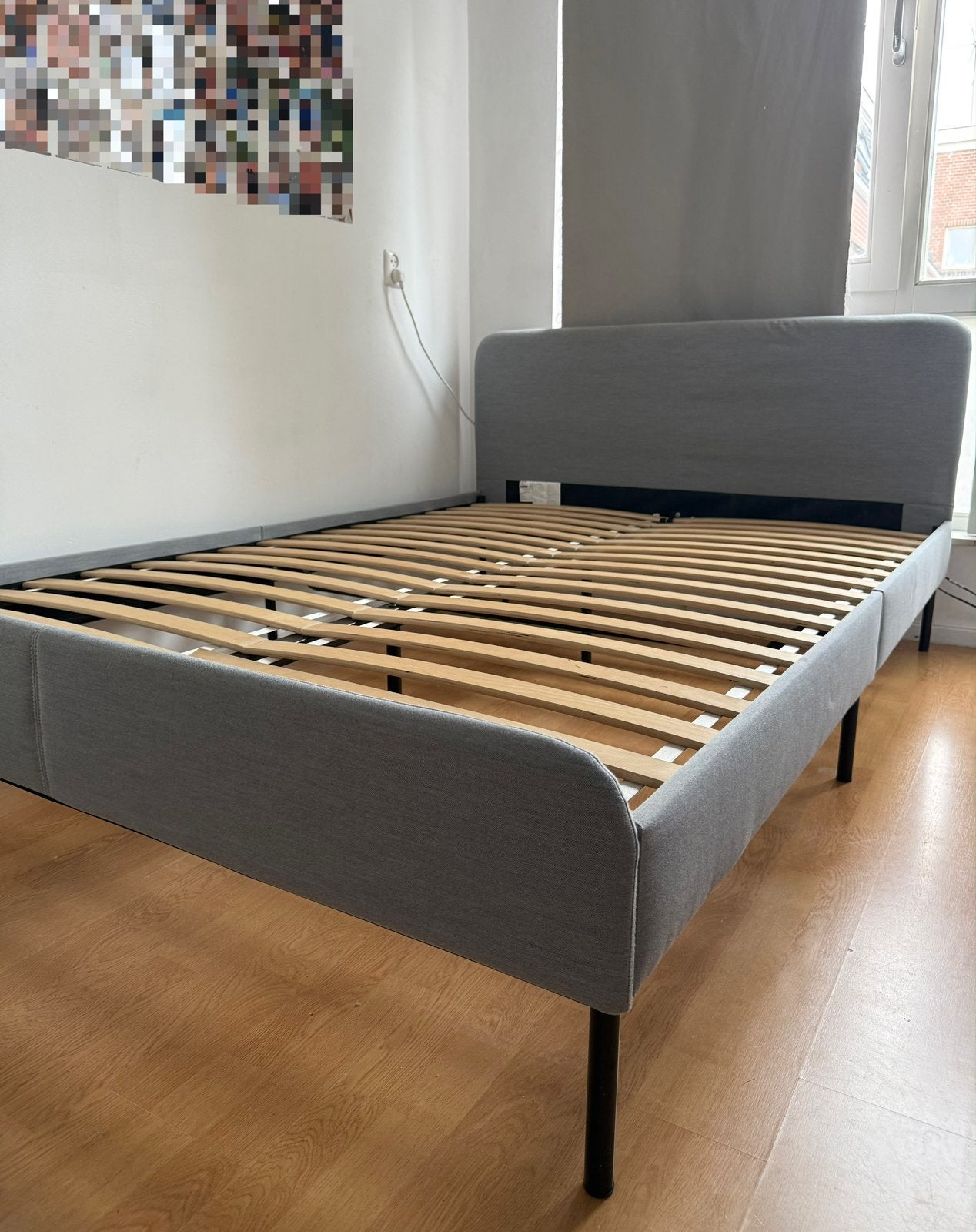 SLATTUM bed ikea 140x200, Huis en Inrichting, Ophalen, Gebruikt, Tweepersoons, 140 cm