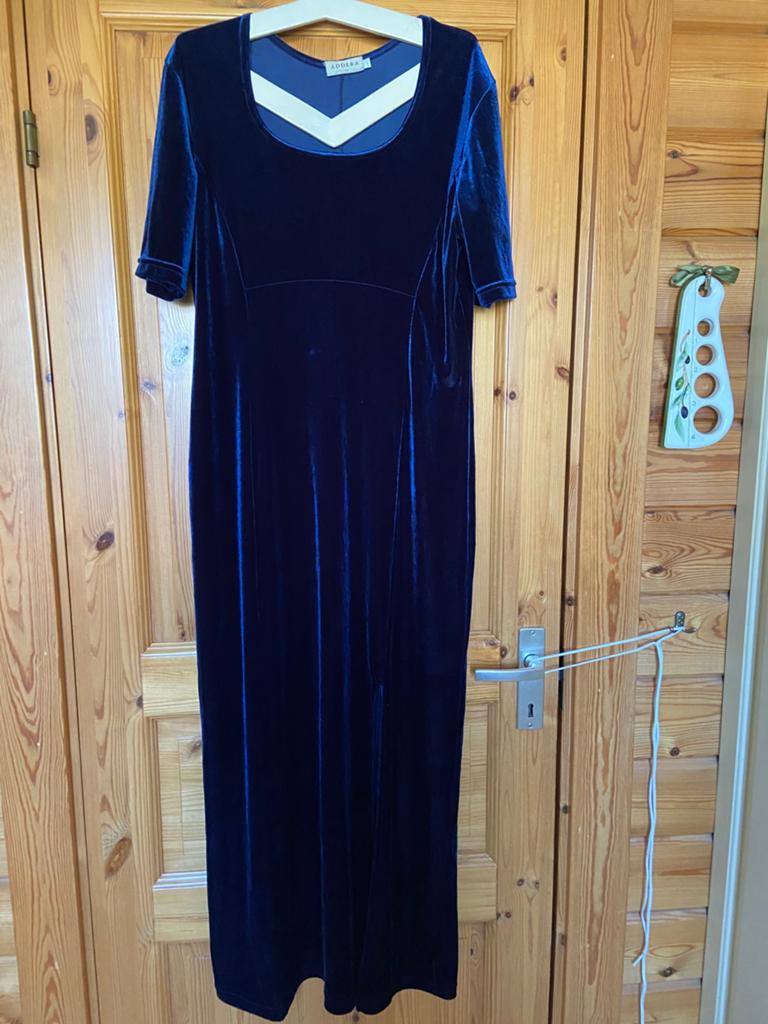 Jurk blauw lang verlours Addera L twilfit oto 52 lengte 141, Ophalen of Verzenden, Zo goed als nieuw, Blauw, Jurk