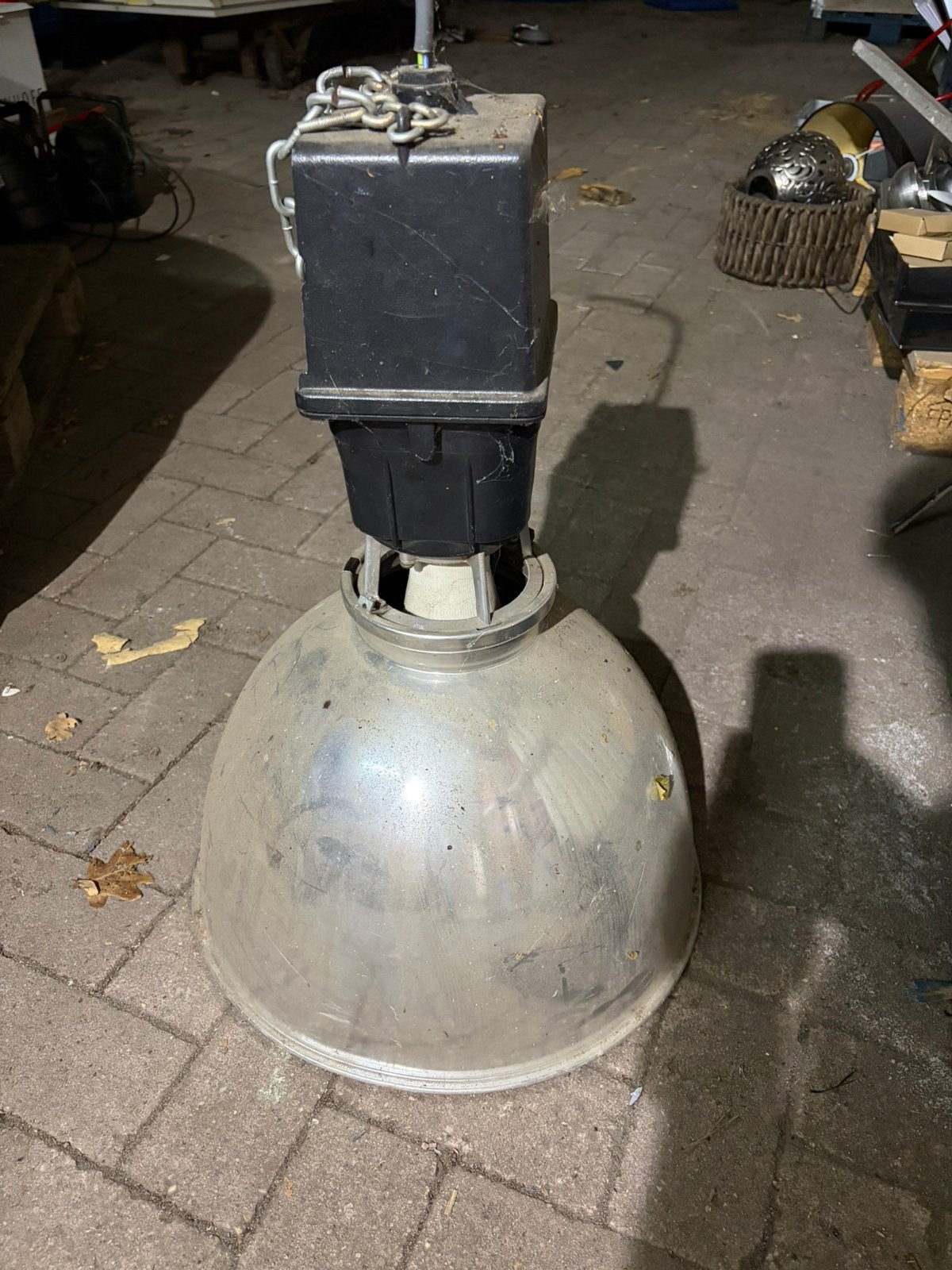 Oude fabriekslamp, Huis en Inrichting, Ophalen, Gebruikt