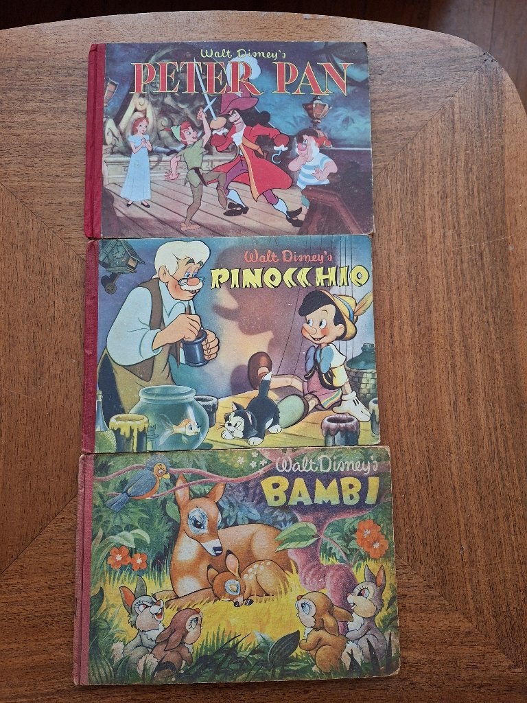 3 Walt Disney boekjes met plakplaatjes uit ca. 1955, Ophalen of Verzenden, Gebruikt