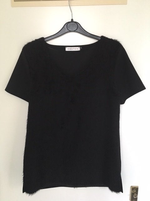 Costes shirt met faux fur (maat S), Zwart, Nieuw, Ophalen of Verzenden, Korte mouw
