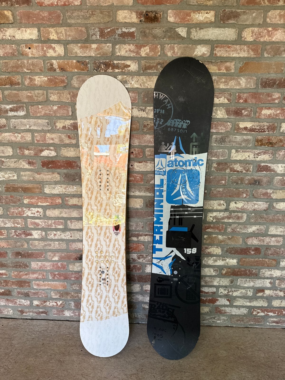 Gratis Set van 2 gebruikte snowboards, Sport en Fitness, Snowboarden, Ophalen, Gebruikt, Board