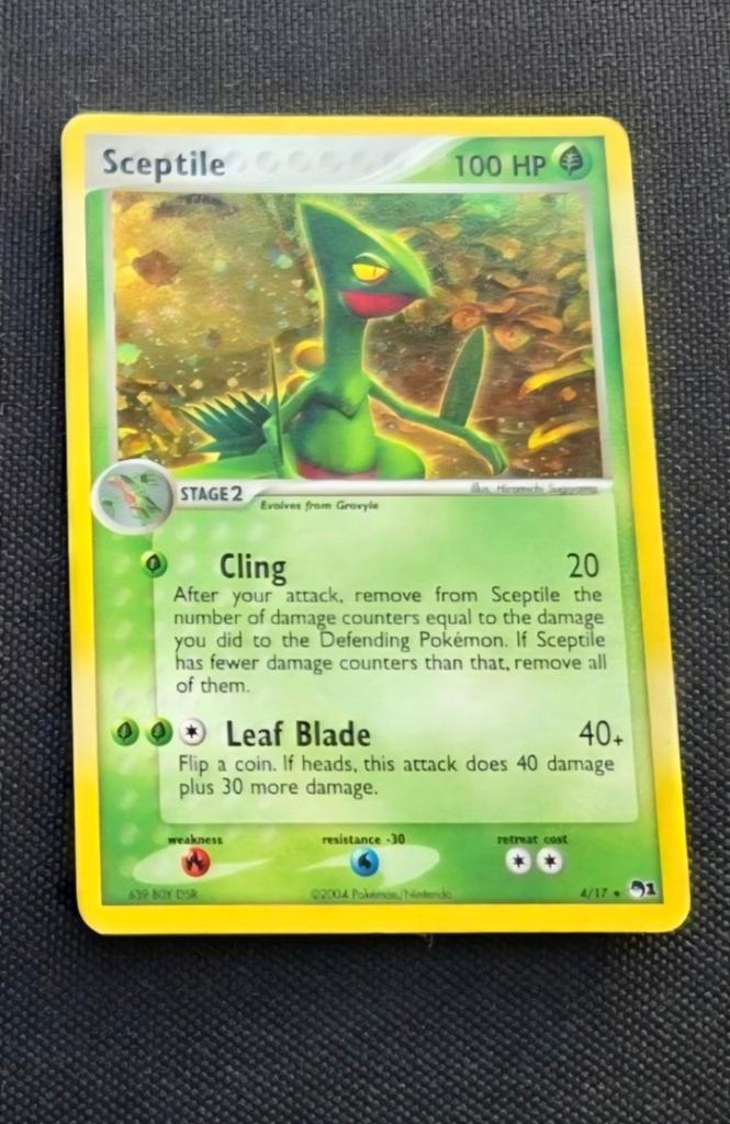 Pokémon Kaart: Sceptile Holo (EX Dragon 4/97), Ophalen of Verzenden, Zo goed als nieuw, Losse kaart, Foil
