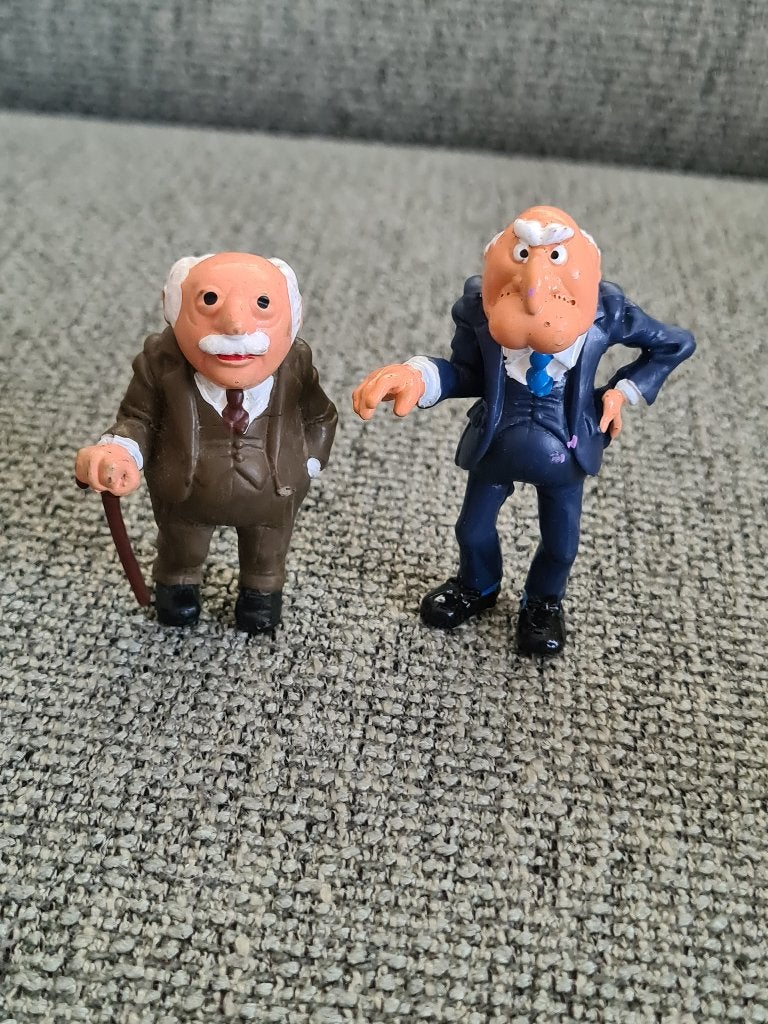 The muppet show muppets Waldorf statler schleich poppetjes, Gebruikt, Schleich, Ophalen of Verzenden, Nvt