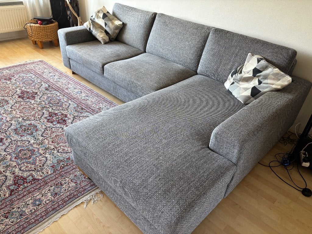 Zitbank kleur grijs, Ophalen, 250 tot 300 cm, Gebruikt, Driepersoons