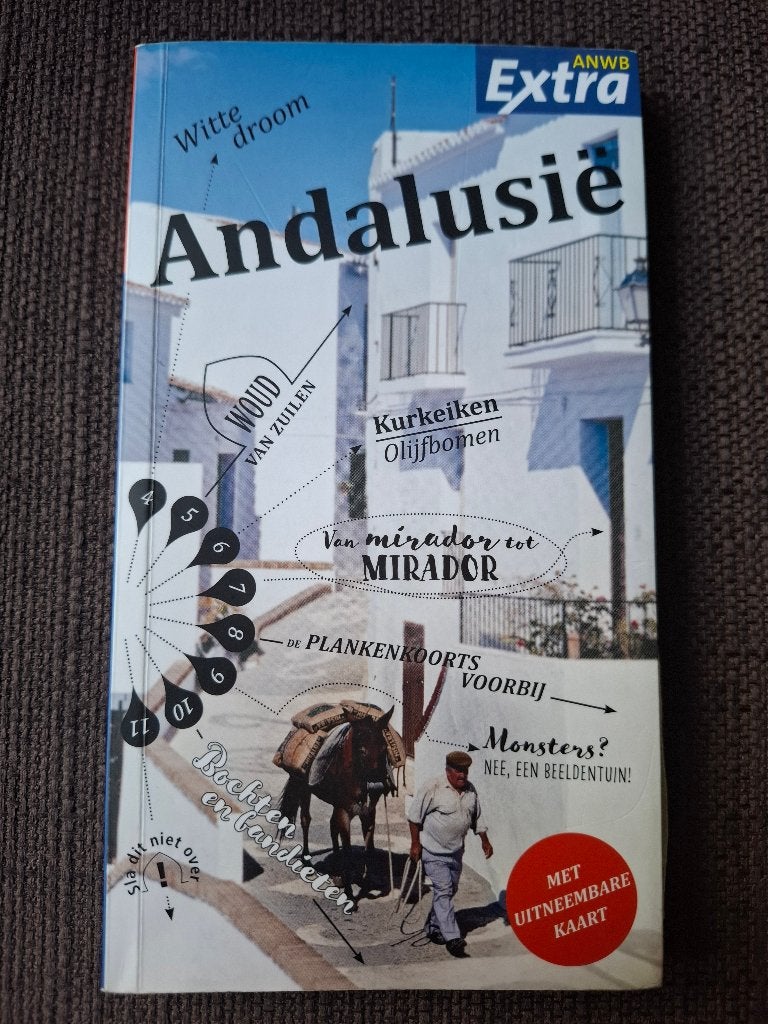 ANWB Extra Reisgids Andalusië met uitneembare kaart, Europa, Ophalen of Verzenden, Reisgids of -boek, ANWB