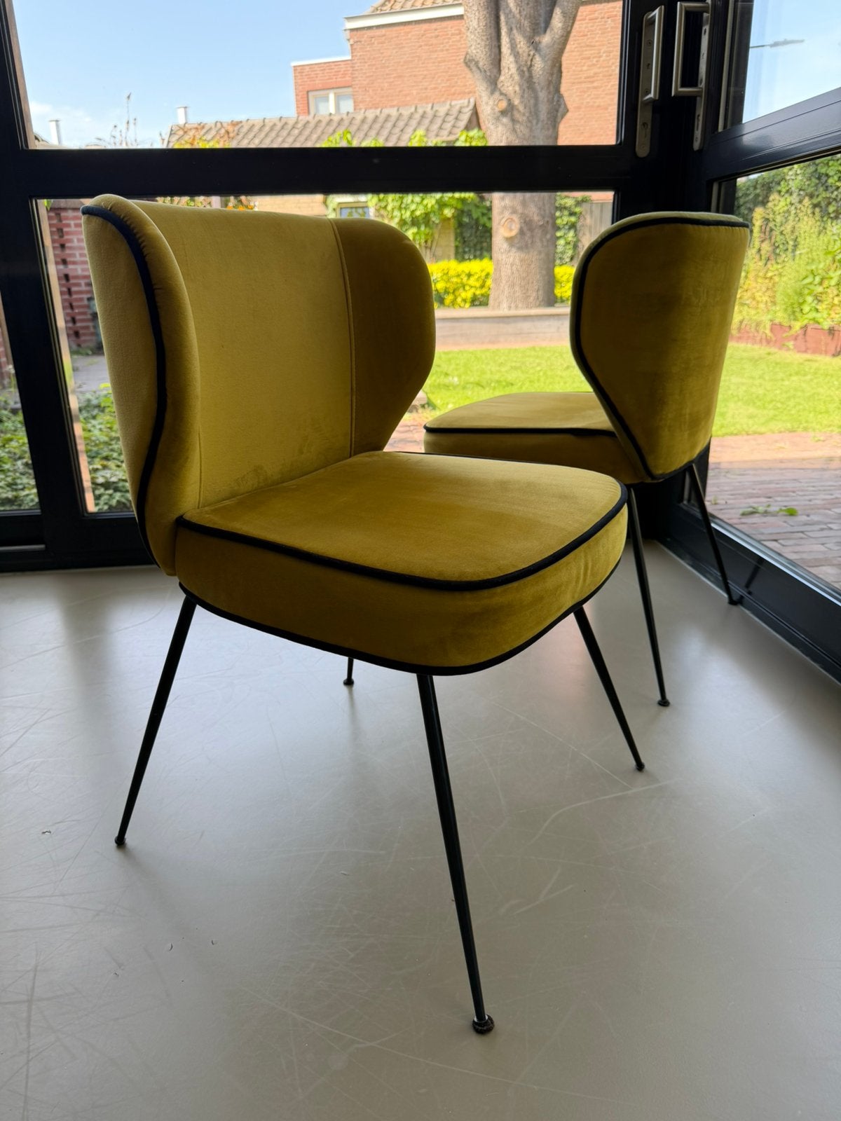 4x velvet stoelen, Ophalen, Gebruikt, Overige kleuren, Vier