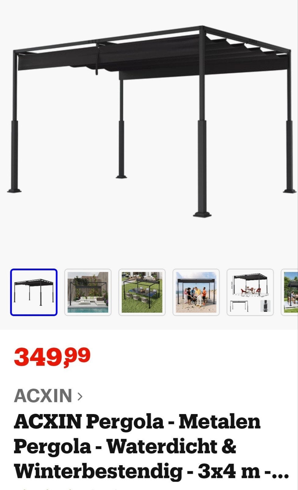 ACXIN Pergola - Waterdicht & Winterbestendig - 3x4 m, Tuin en Terras, Partytenten, Nieuw, 4 tot 6 meter, Paviljoen, 2 meter of meer
