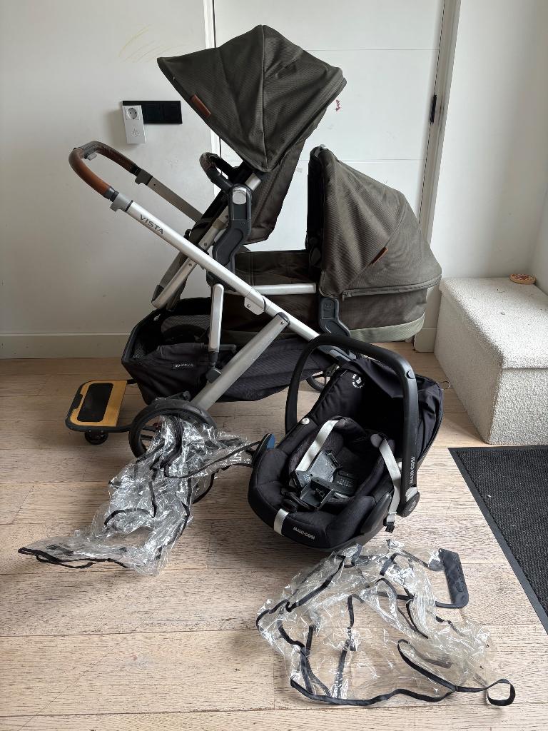 UPPAbaby Vista V2 complete set (duowagen + Maxi-Cosi), Kinderen en Baby's, Kinderwagens en Combinaties, Gebruikt, Combiwagen, Verstelbare duwstang