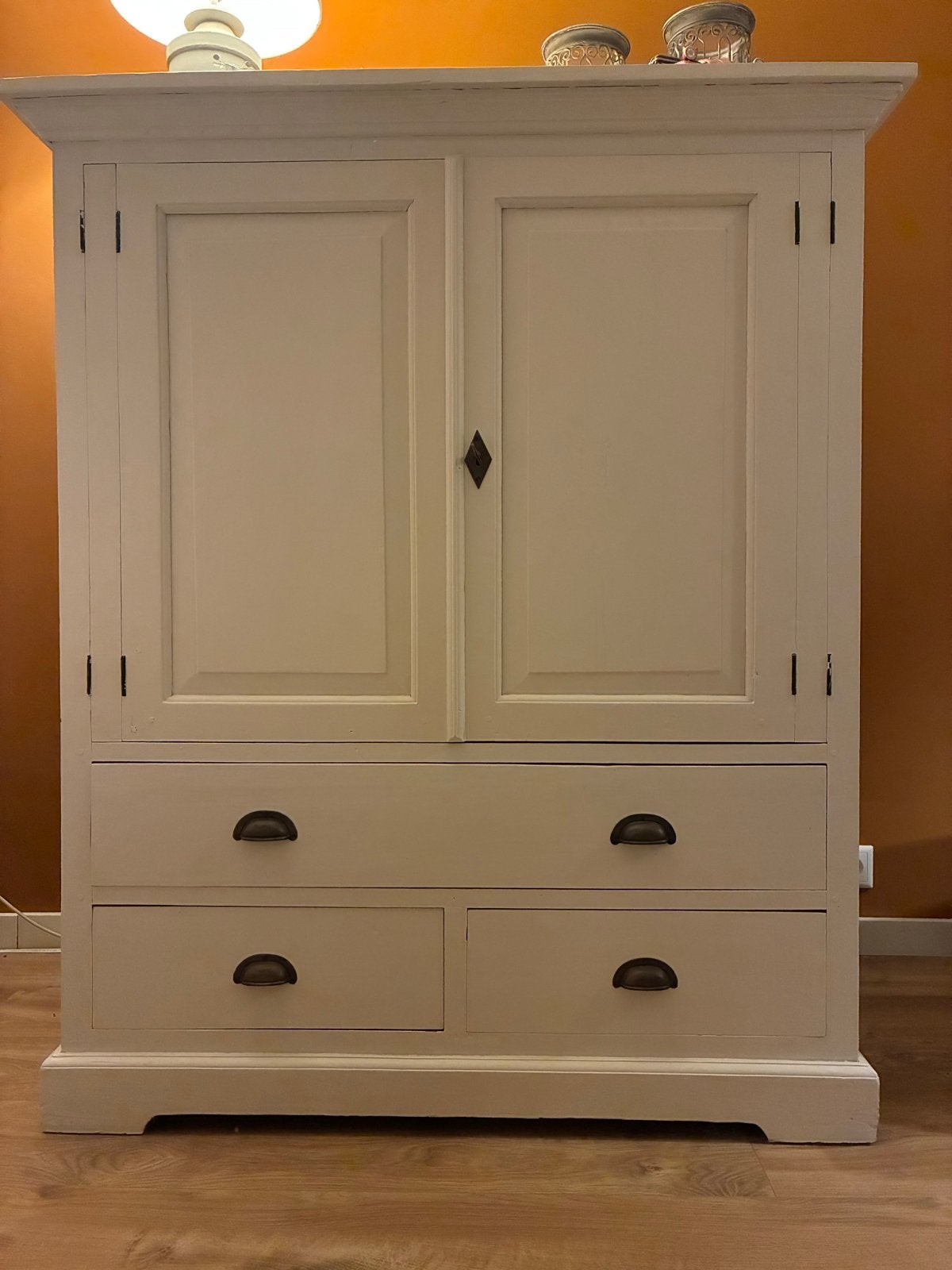 Tv kast met lades - RAL 9010 mat gelakt, Ophalen, Gebruikt, 100 tot 150 cm, 100 tot 150 cm