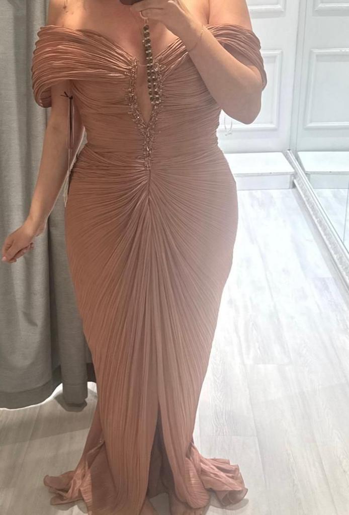 Gala jurk, Kleding | Dames, Gelegenheidskleding, Zo goed als nieuw, Galajurk, Maat 42/44 (L), Roze, Ophalen of Verzenden