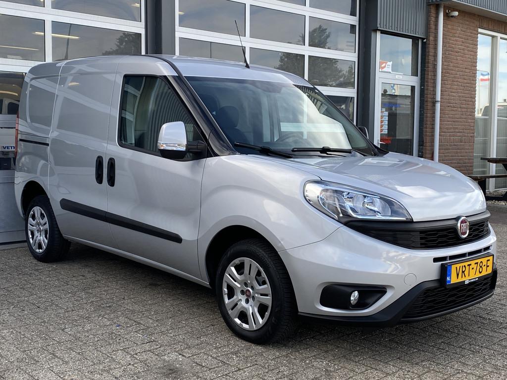 Fiat Doblò Cargo 1.3 MJ L1H1 SX Marge, Btw en Bpm vrij Airc, Voorwielaandrijving, Stof, Gebruikt, Zwart