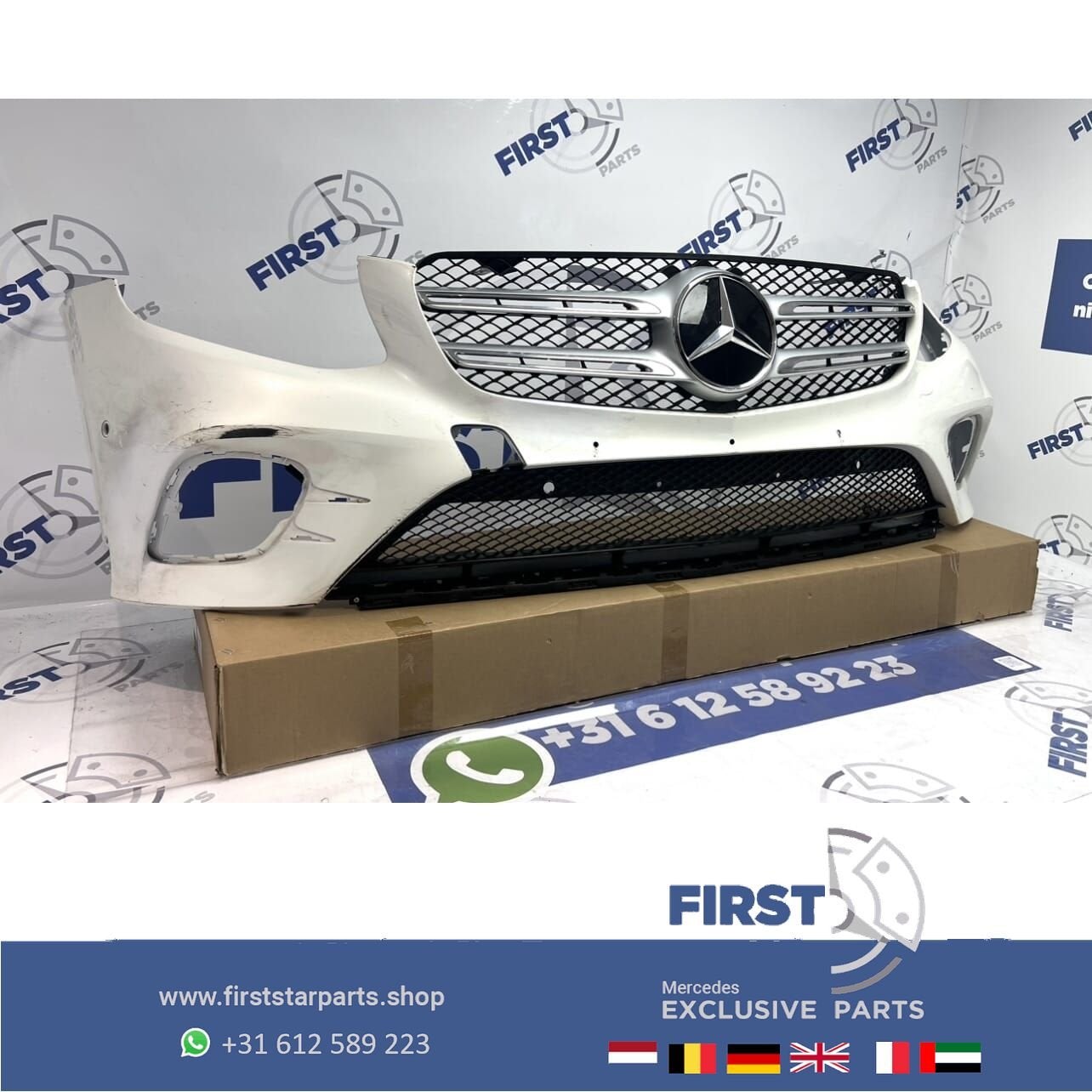 W253 BUMPER WIT GLC AMG PRE-FACELIFT origineel Mercedes VOOR, Gebruikt, -, Voor, Ophalen of Verzenden
