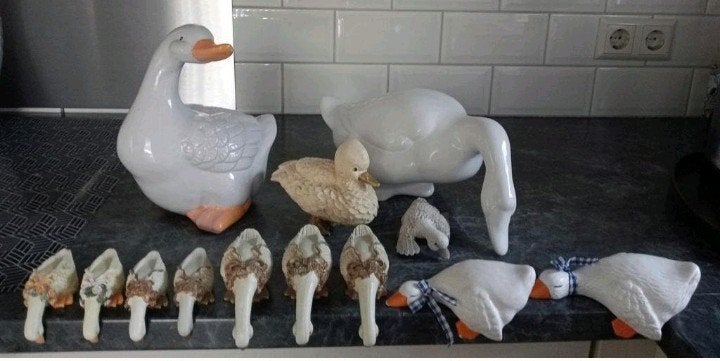 Grote collectie keramische en porseleinen ganzen en eenden, Ophalen, Zo goed als nieuw, Beeldje of Figuurtje