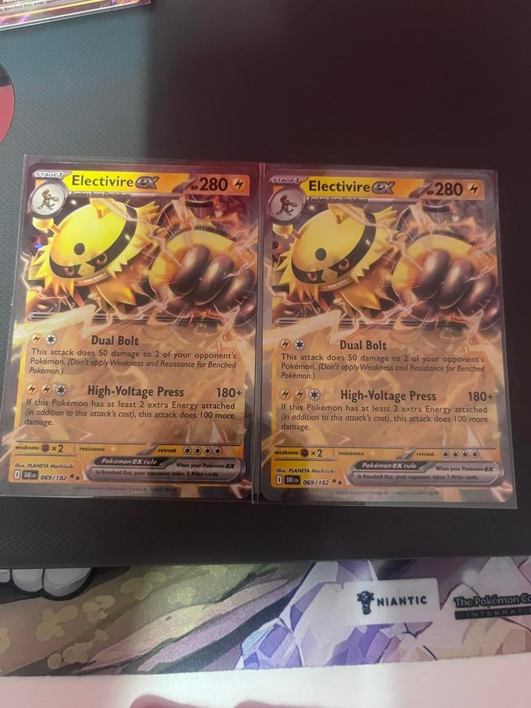 2x Electivire ex 069/182 - Pokémon Kaart, Ophalen of Verzenden, Zo goed als nieuw, Meerdere kaarten