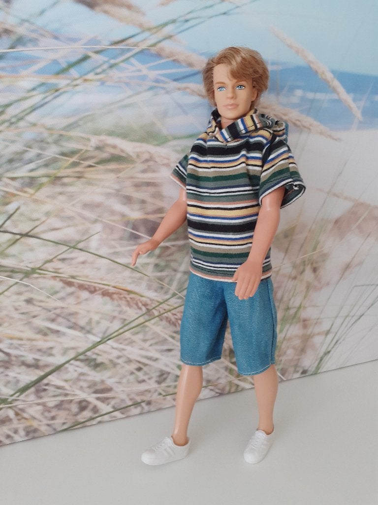 Barbie pop "Stoere sportieve Ken" (Mattel), Ophalen of Verzenden, Zo goed als nieuw, Pop