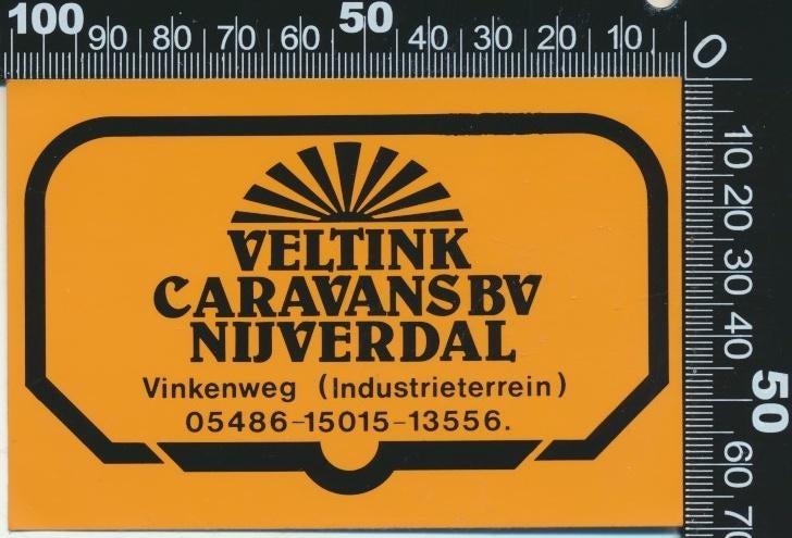 Sticker: Veltink Caravans - Nijverdal, Verzamelen, Stickers, Ophalen of Verzenden, Zo goed als nieuw, Bedrijf of Vereniging
