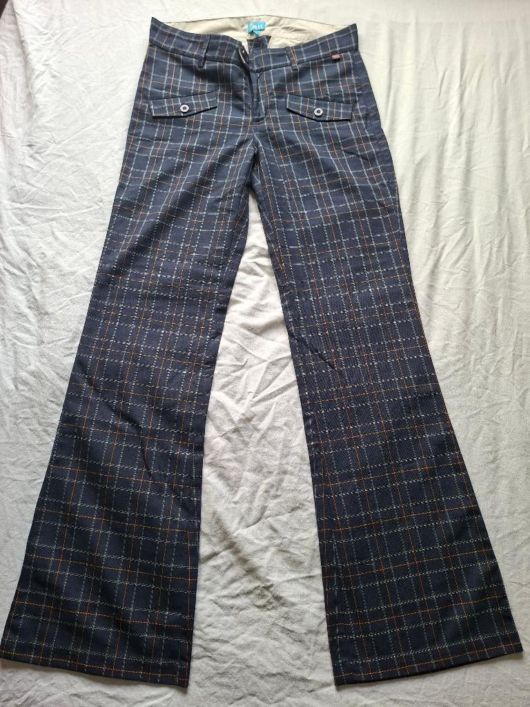 Paul Frank flared broek ruitpatroon donkerblauw maat 36/38, Anneonline, Steenbergen, Blauw, Shop@wesell4u.nl