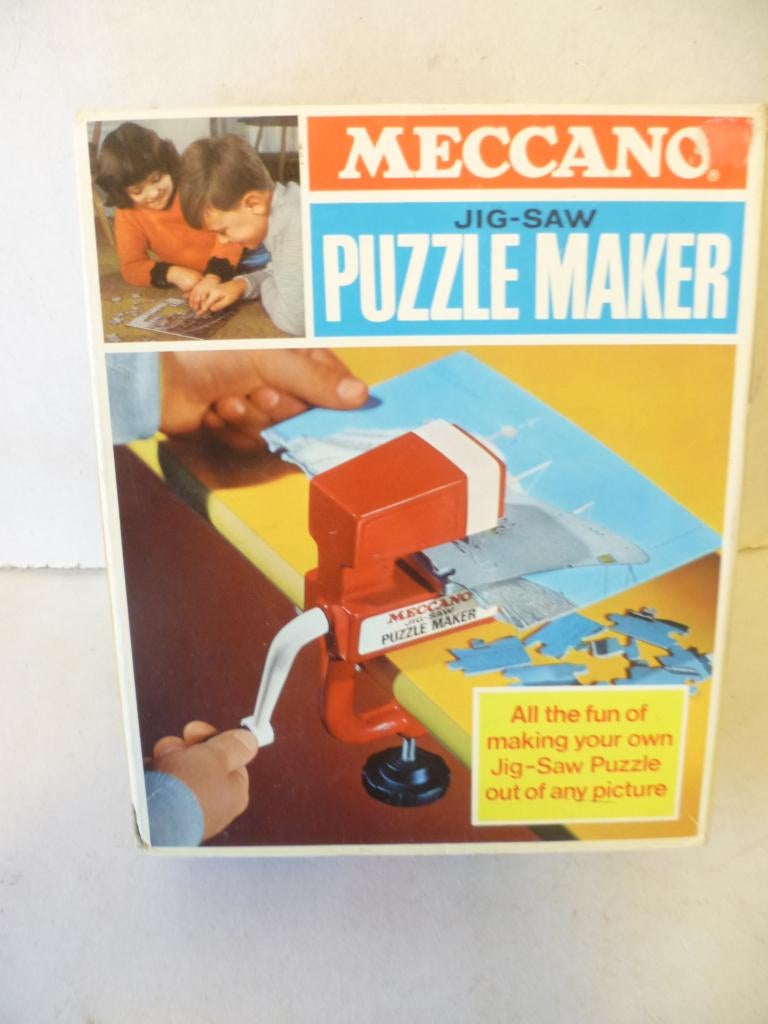Meccano Jig Saw Puzzle Maker in doos 26x22x8cm ca.70er jaren, Antiek en Kunst, Ophalen of Verzenden
