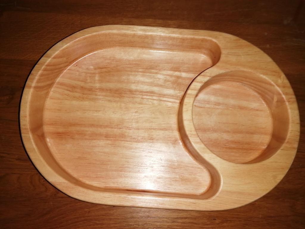 Chip en dip houten bak zo goed als nieuw € 10,00, Gebruikt, Schaal, Ophalen of Verzenden, Ovaal