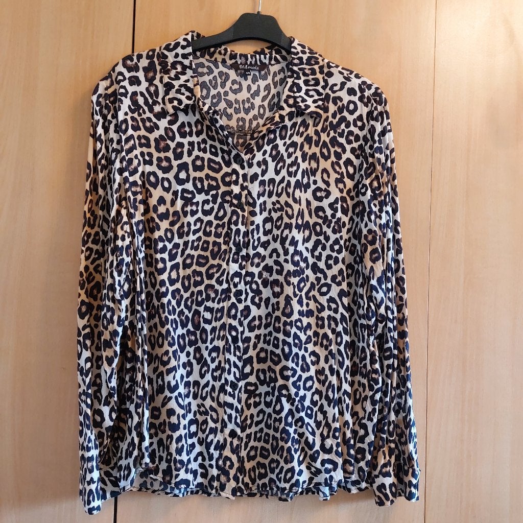 MS Mode panterprint blouse maat 44, Ophalen of Verzenden, Zo goed als nieuw, Maat 42/44 (L), Bruin