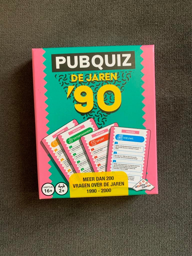 Pubquiz De Jaren '90 - Meer dan 200 vragen, Hobby en Vrije tijd, Gezelschapsspellen | Bordspellen, Een of twee spelers, Ophalen of Verzenden