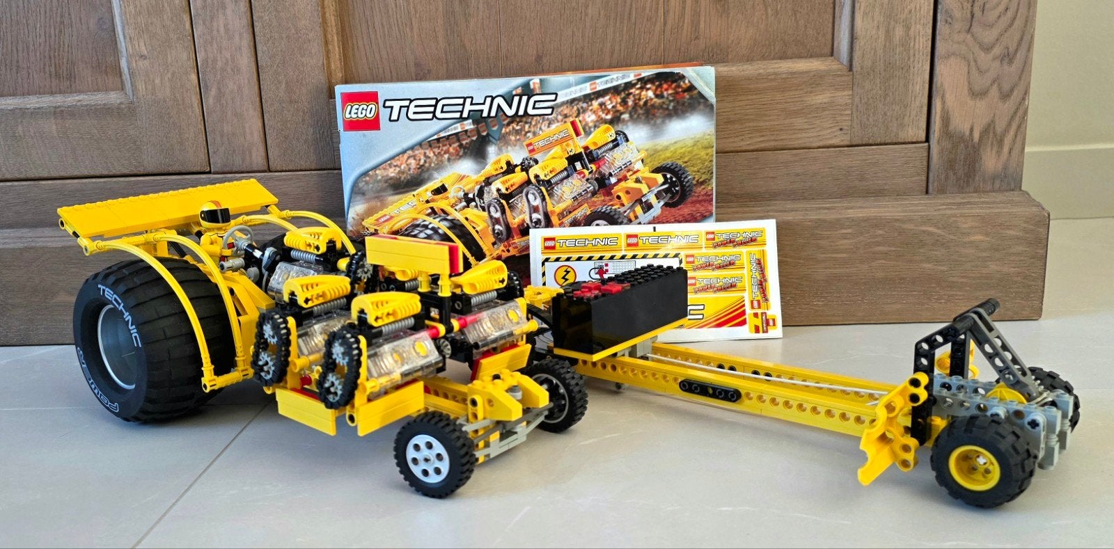 Lego Technic 8457 Power Puller, instructieboek en stickervel, Gebruikt, Lego, Inclusief instructies, Ophalen of Verzenden