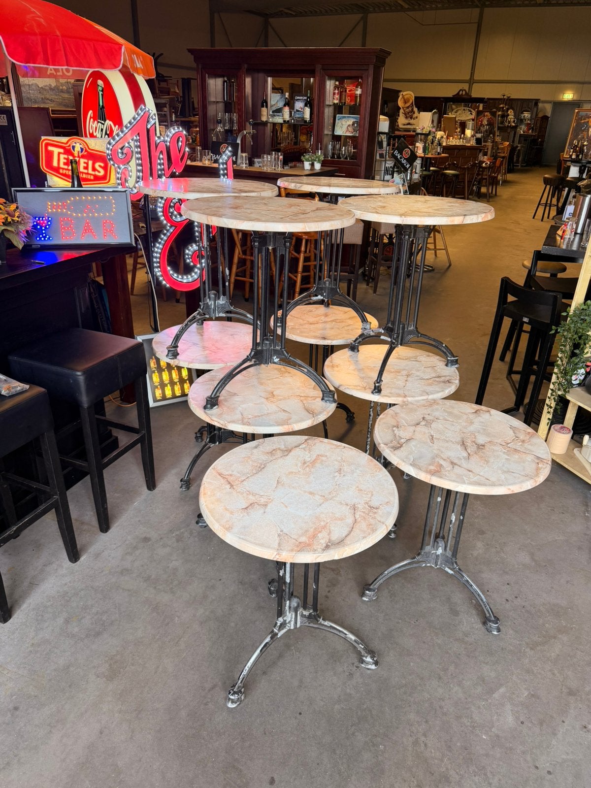 Werzaliet bistro terras tafels 60 cm rond, Tuin en Terras, Tuintafels, Ophalen of Verzenden, Gebruikt, Rond, Overige materialen