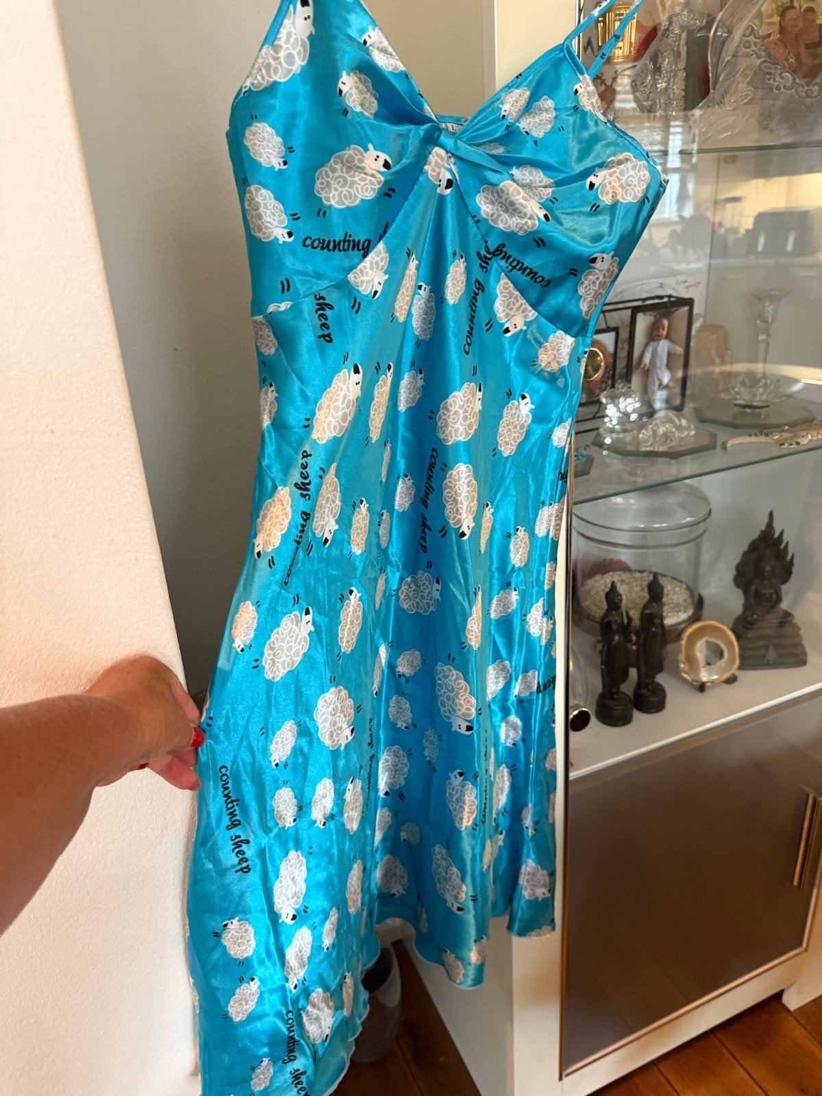 Nachtjapon met schaapjesprint - Maat L, Kleding | Dames, Ophalen of Verzenden, Zo goed als nieuw, Maat 42/44 (L)