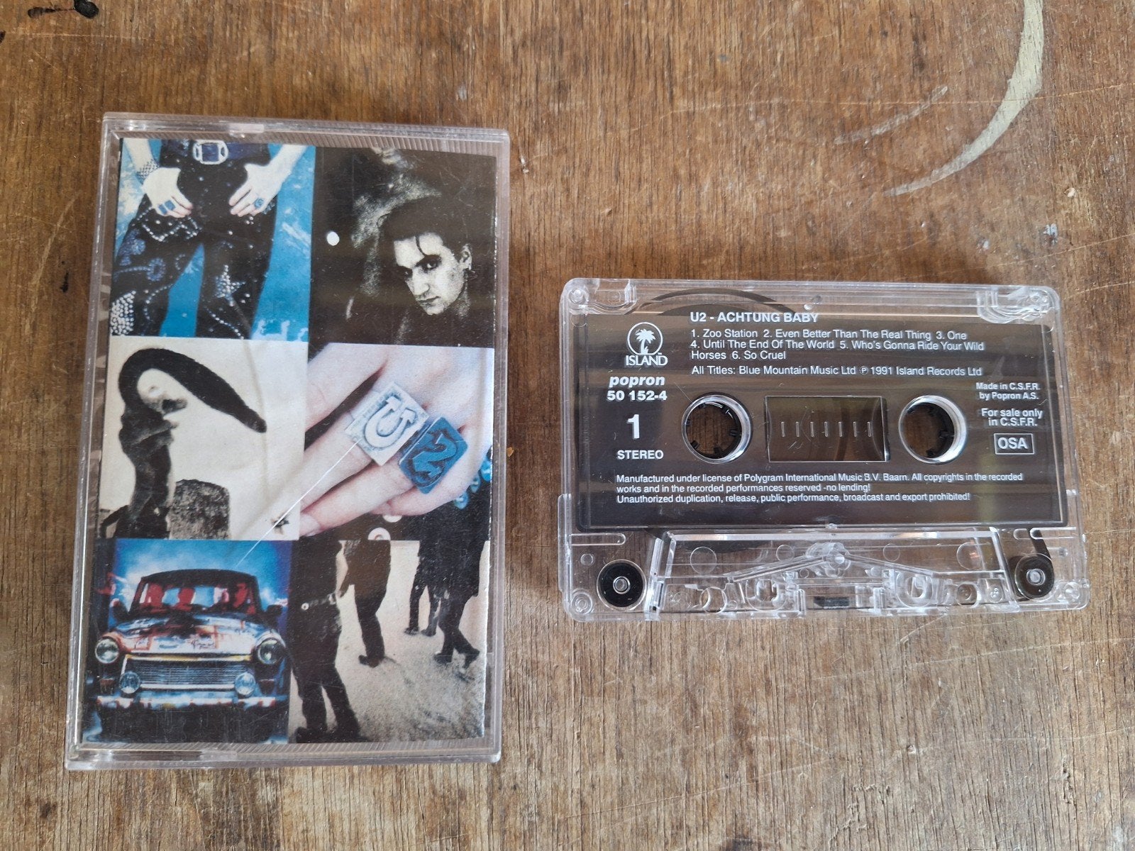 U2 - Achtung Baby Cassette Tape (Pop, Rock), Gebruikt, 1 bandje, Ophalen of Verzenden, Origineel