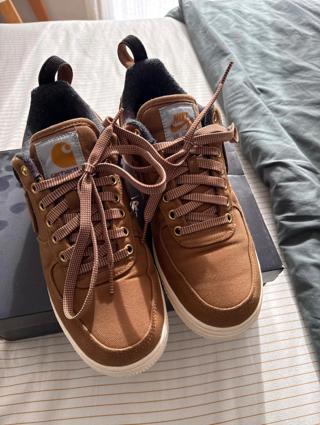 Nike Air Force One Carhartt (maat 43), Wit, Nike Air, Ophalen of Verzenden, Sneakers of Gympen