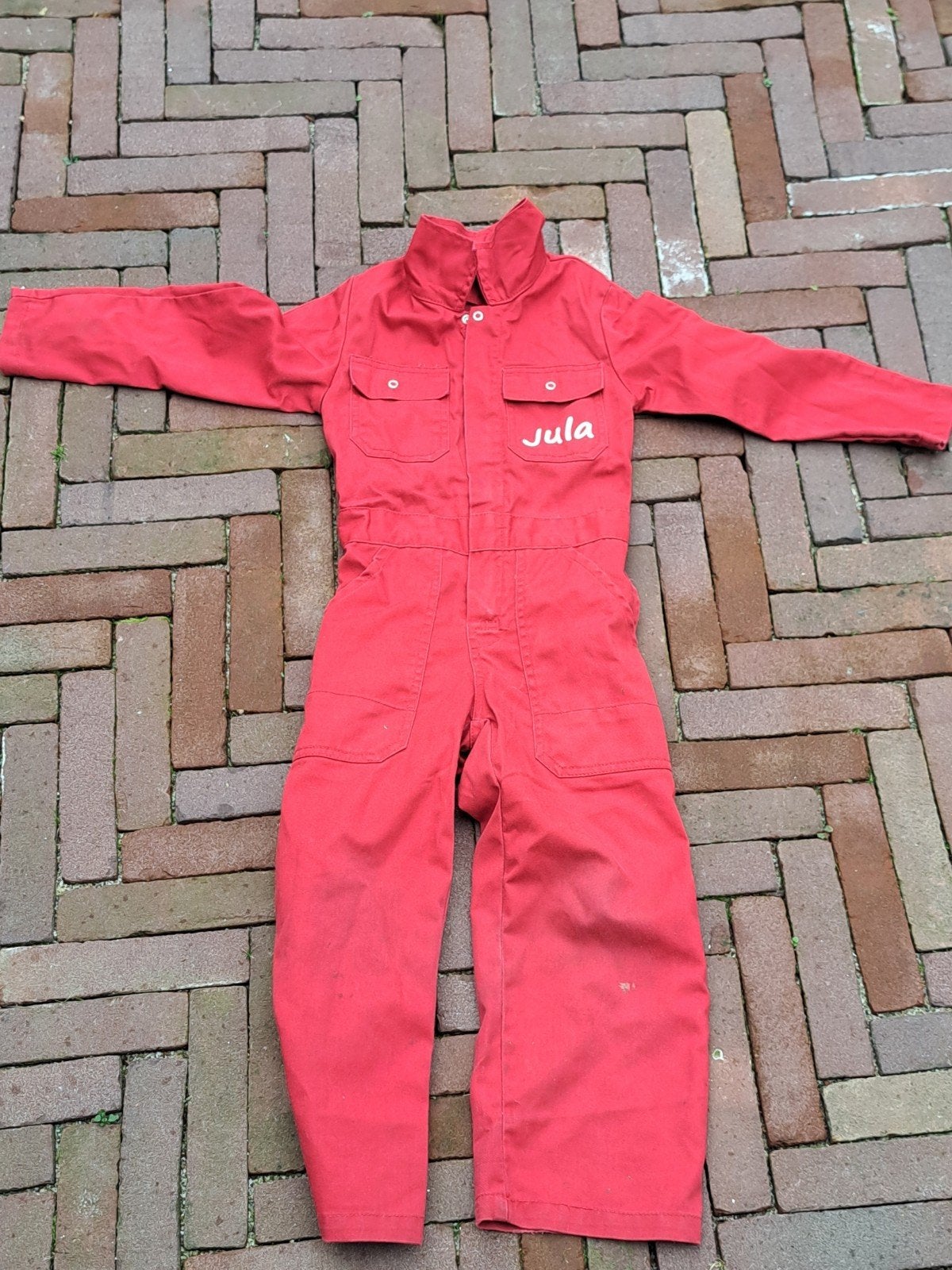 Overall rood 104, Ophalen, Jongen of Meisje