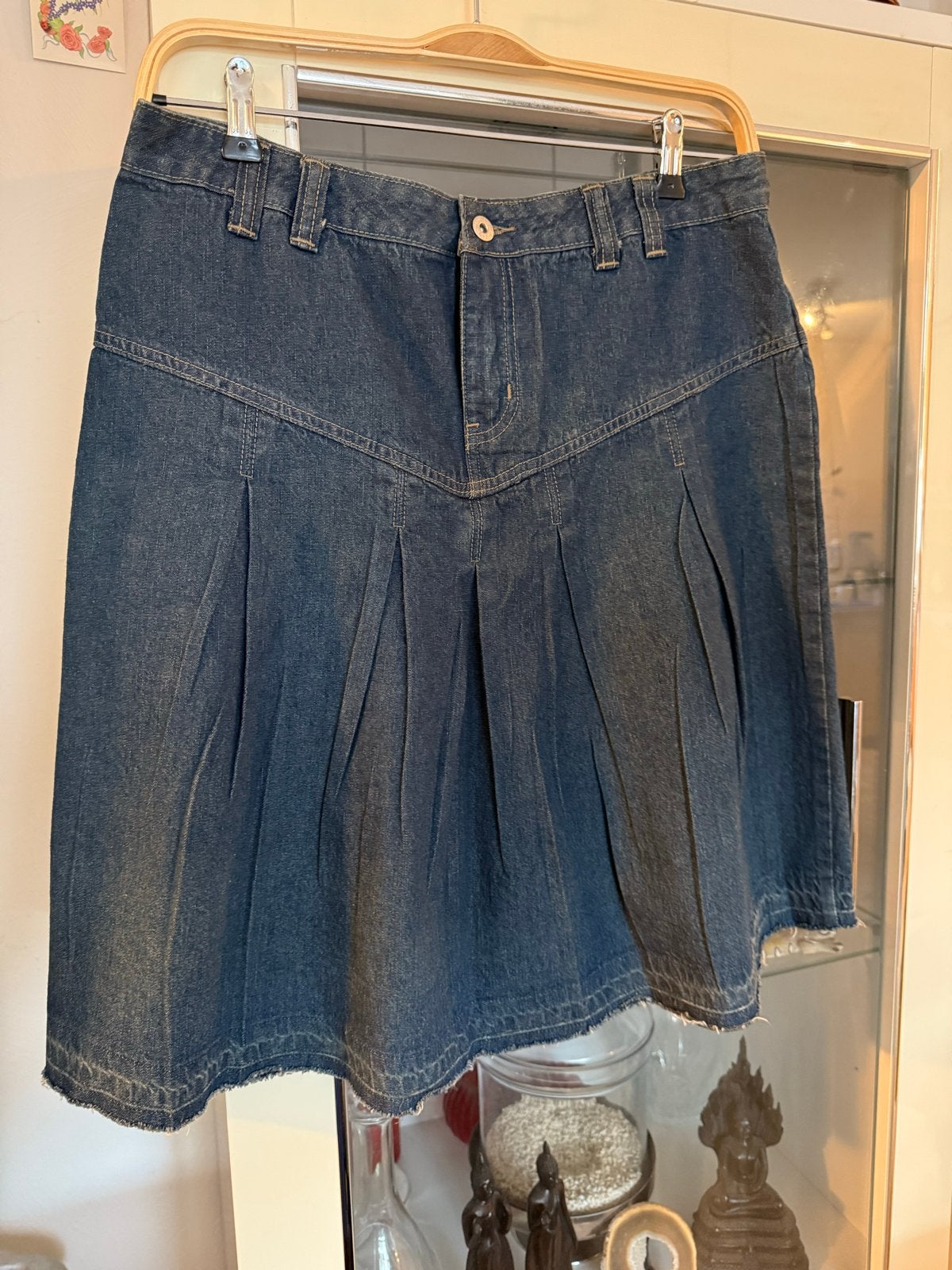 ADL spijkerrok met plooien - Maat M valt als maat 42, Kleding | Dames, Maat 38/40 (M), Blauw, Ophalen of Verzenden, Gedragen