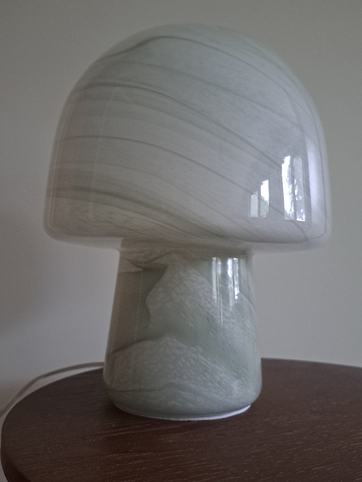 Westwing mushroom tafellamp, glas, wit- groen, zgan, Huis en Inrichting, Lampen | Tafellampen, Scandinavisch, Overige merken, Wit