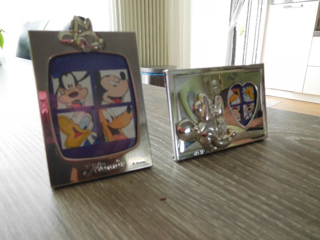 2 x fotolijstjes mickey en minnie mouse, Ophalen, Mickey Mouse, Zo goed als nieuw, Overige typen