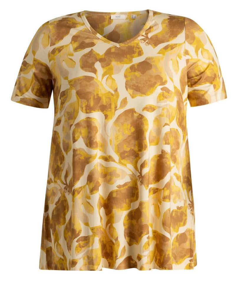 Camel/geel A-lijn tuniek Ankie van Yest Curve Maat 50, Bruin, Blouse of Tuniek, Yest Curve, Nieuw