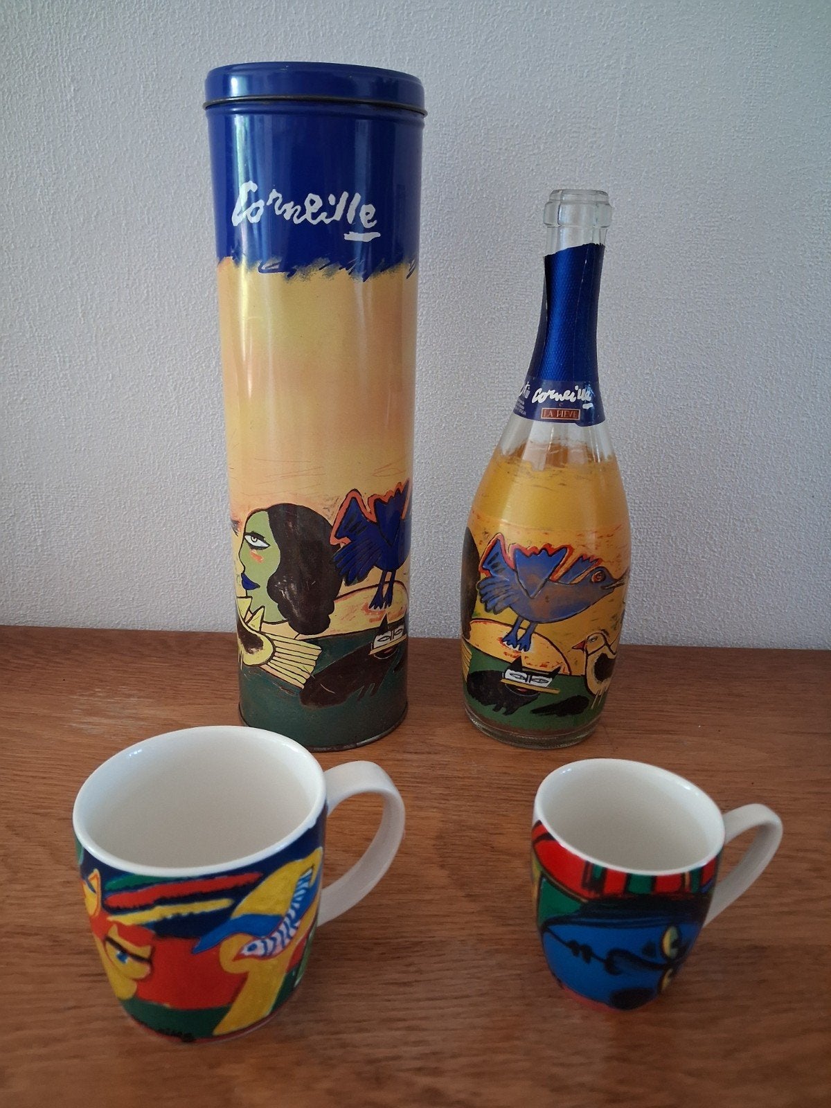Corneille set: fles, blik, mok en espressokopje, Ophalen