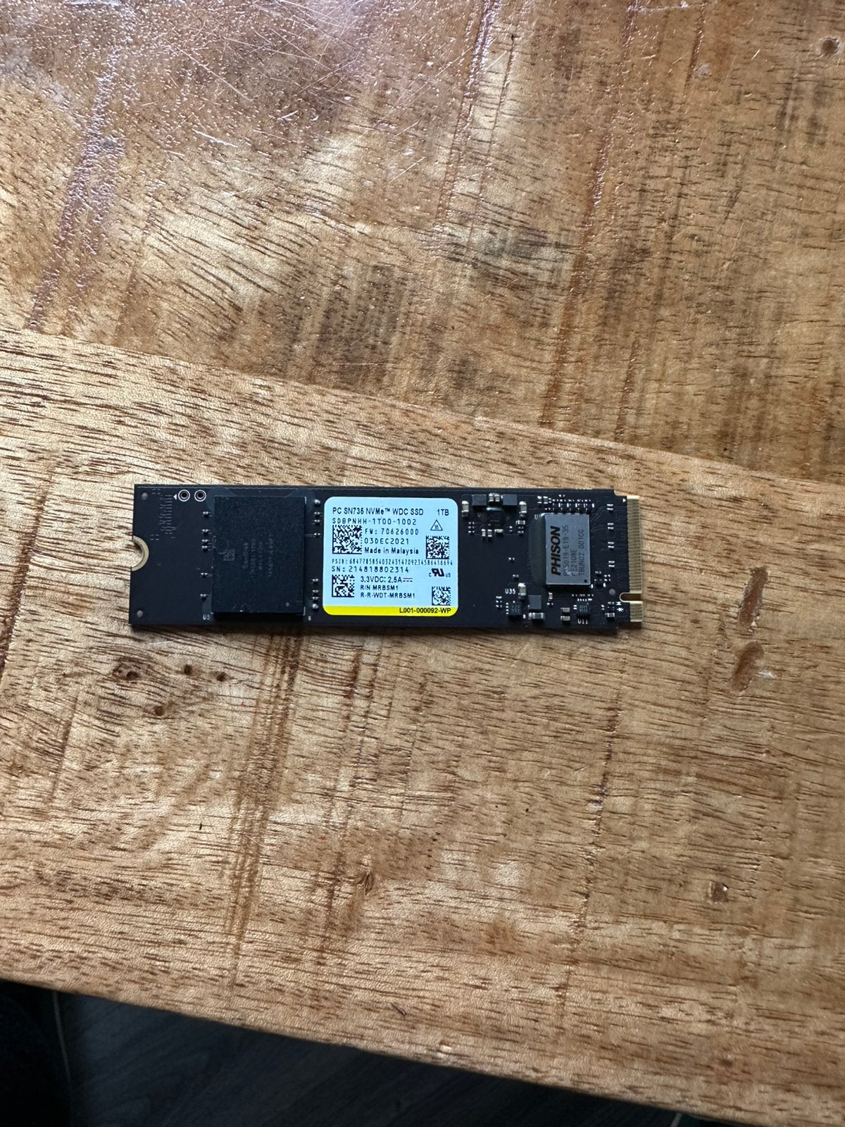 western digitaal 1TB SSD, Ophalen of Verzenden, Zo goed als nieuw, Desktop