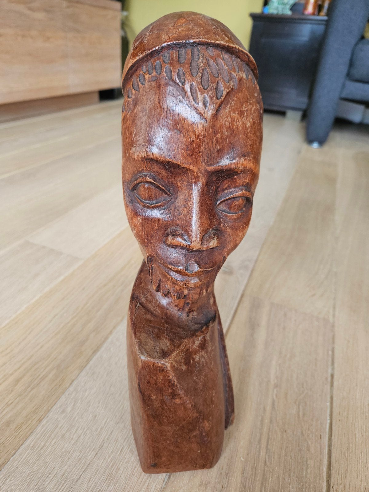 Mooi houten beeld, 40 cm hoog, Ophalen of Verzenden, Handgemaakt, 20 - 50 cm, Beeld