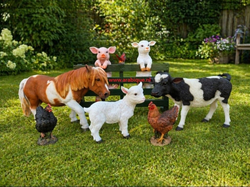 Geitje  kip  schaap  koe  bokje  gans  pony   big   enz enz, Tuin en Terras, Tuinbeelden, Ophalen of Verzenden, Nieuw, Kunststof