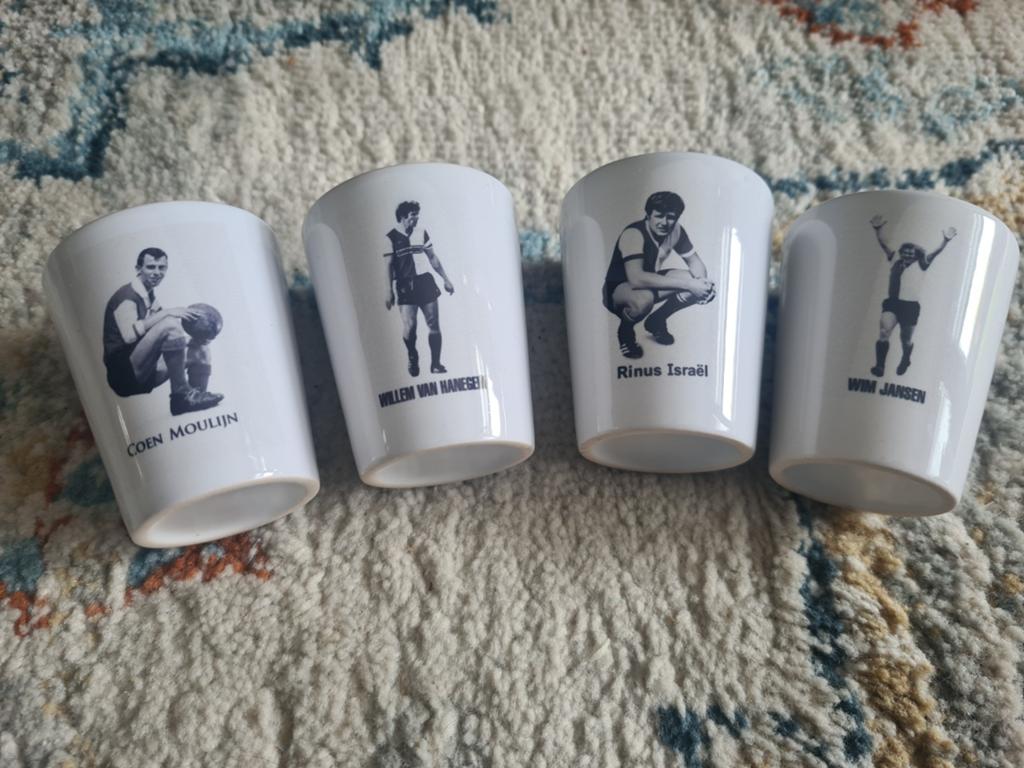 4 kermieke bekers van Feyenoord, Ophalen of Verzenden, Zo goed als nieuw, Feyenoord, Overige typen