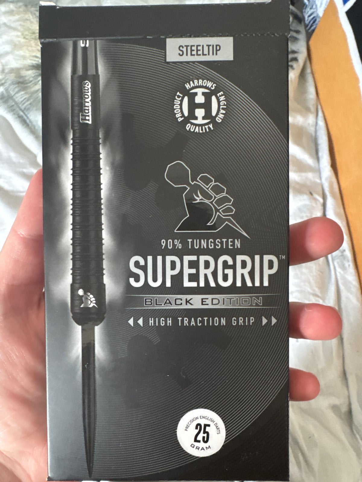 Harrows Supergrip Black Edition Steeltip Darts 25g, Ophalen of Verzenden, Zo goed als nieuw, Pijlen