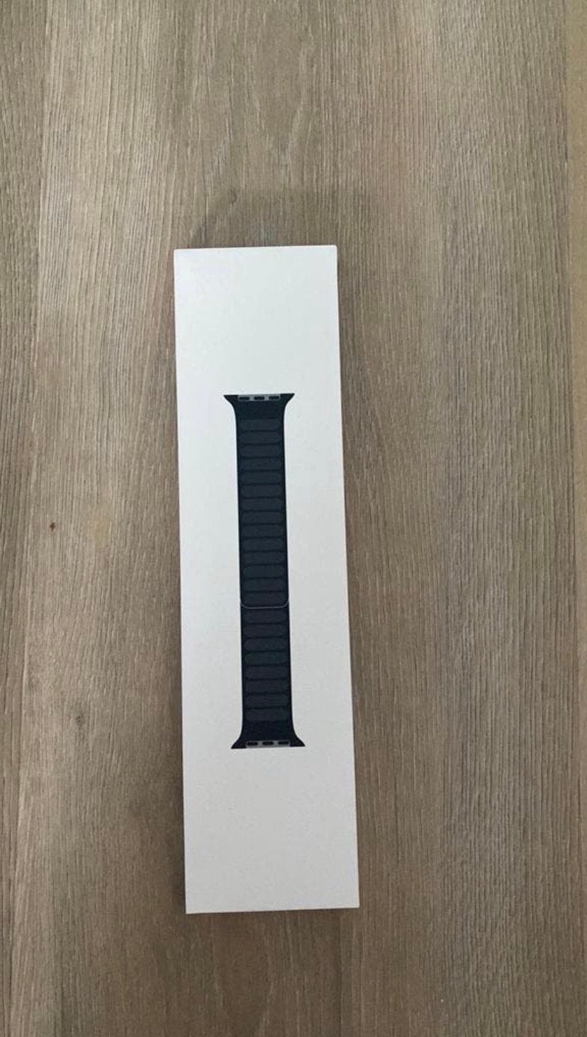 Apple Watch Leather Link Midnight S/M (Ongeopend), Overige merken, Overige materialen, Leer, Polshorloge