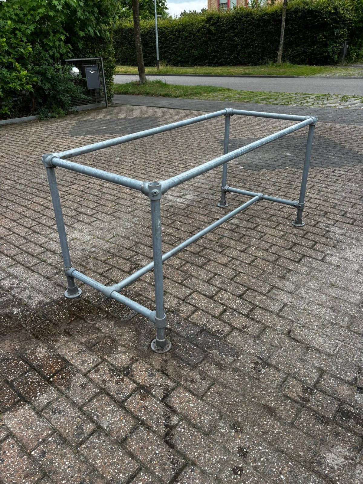 Steigerbuizen tuintafel onderstel, Ophalen, Gebruikt, Rechthoekig, Hout