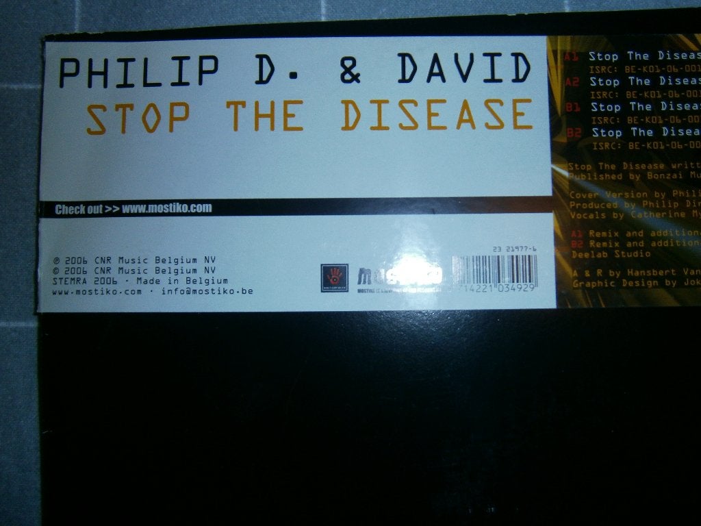 Philip D. & David – Stop The Disease. 2006. House, Electro, Ophalen, House, Import, Zo goed als nieuw