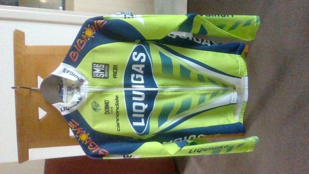 Liquigas wielershirt / retro wielershirt, Fietsen en Brommers, Gebruikt, M, Kinderen, Ophalen of Verzenden