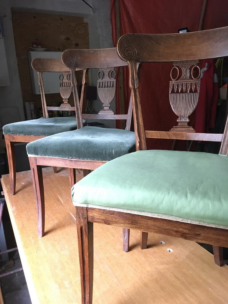 3 antieke stoelen Empire ca 1810 Nederland Iepenhout, Ophalen