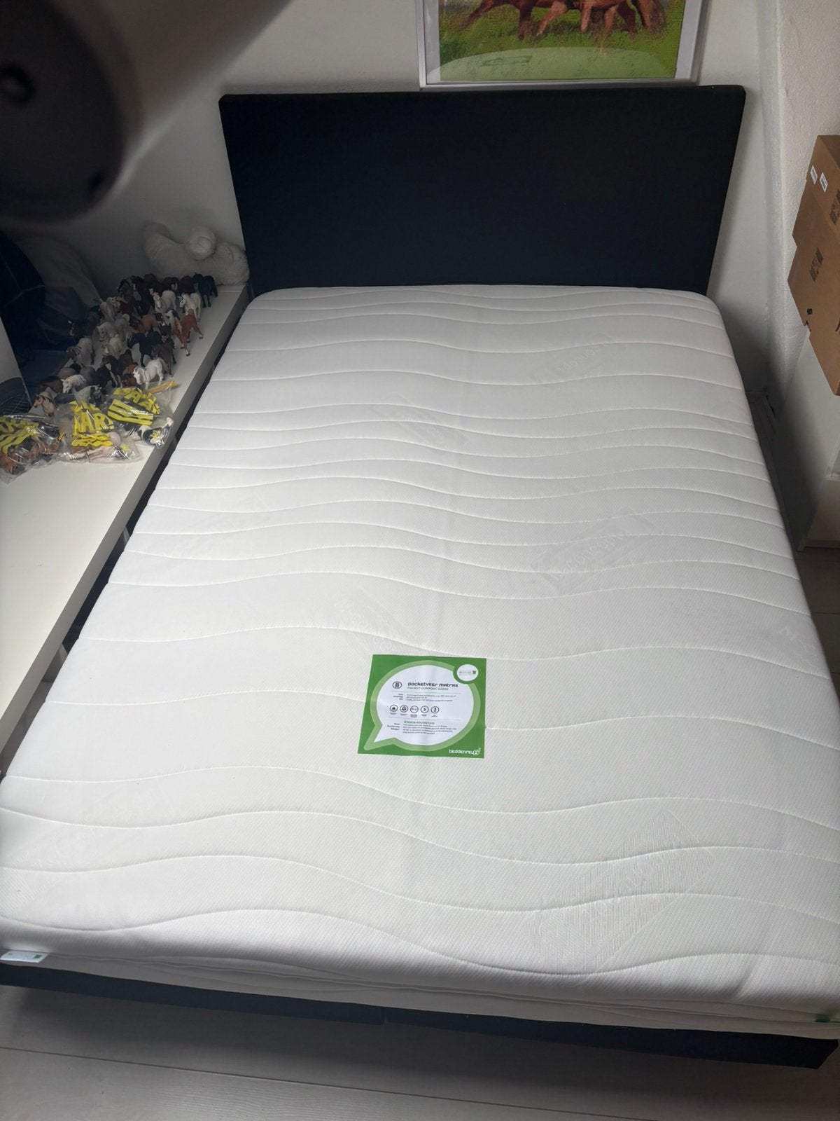 Beddenreus Colorado boxspring 140x200 + pocketveringmatras, Ophalen, Gebruikt, 140 cm, Twijfelaar